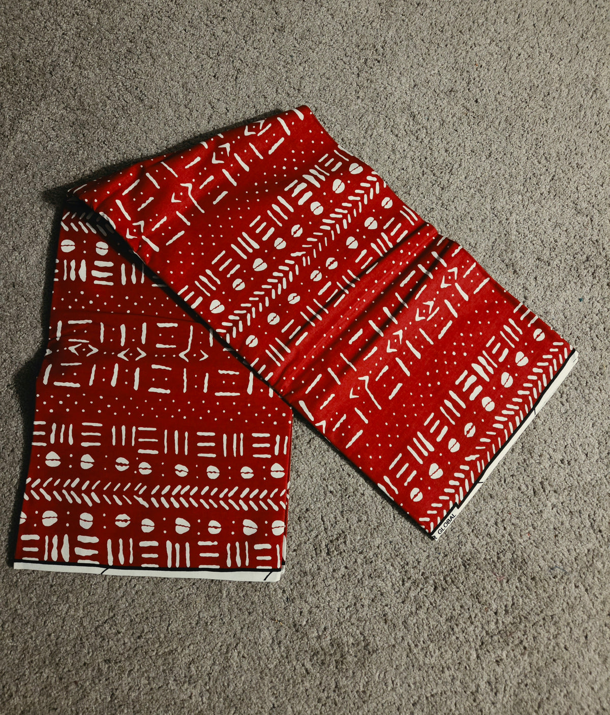 Dark Red and White Fabric 6 yards