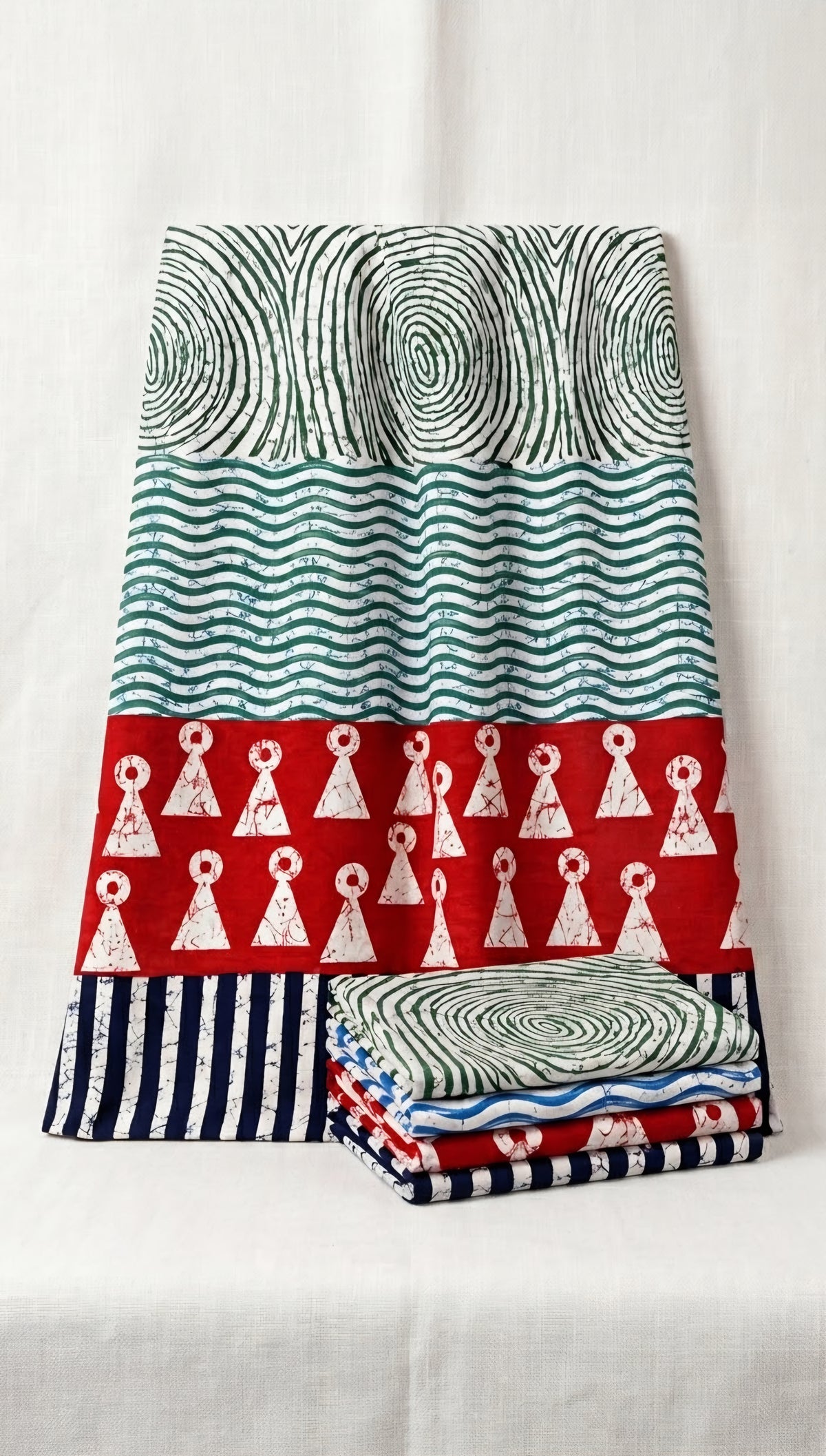 Four Shades African Print Fabric 6 yards