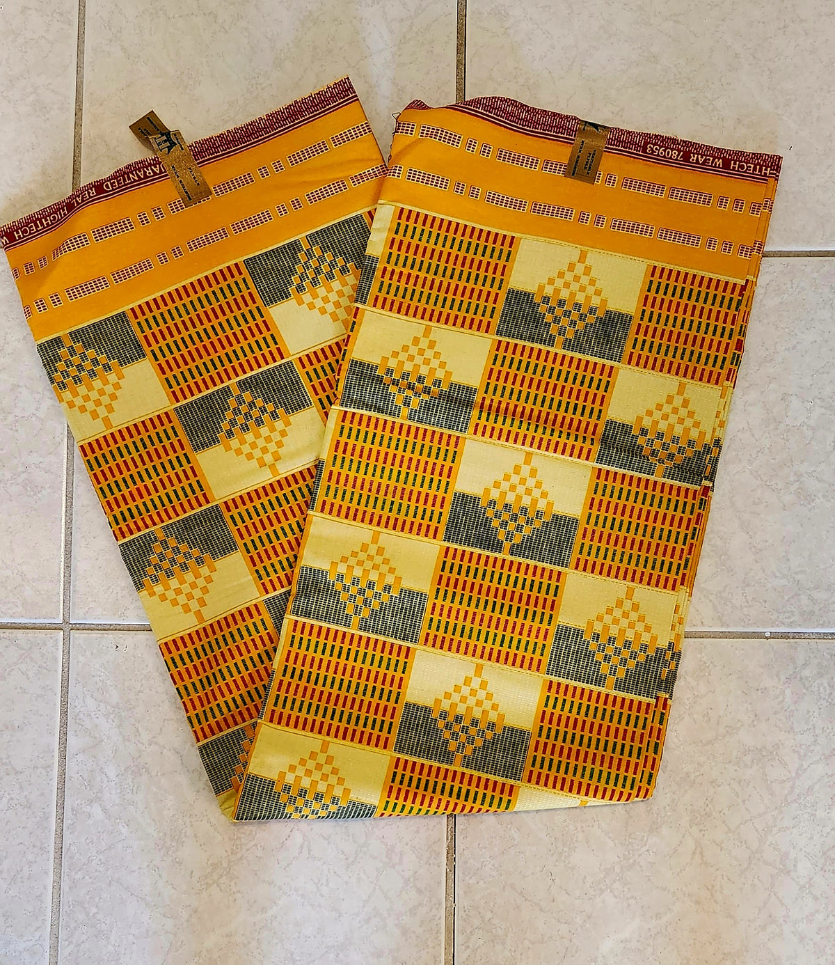 Kente Print Olive/African Print Kente Fabric 6 yards