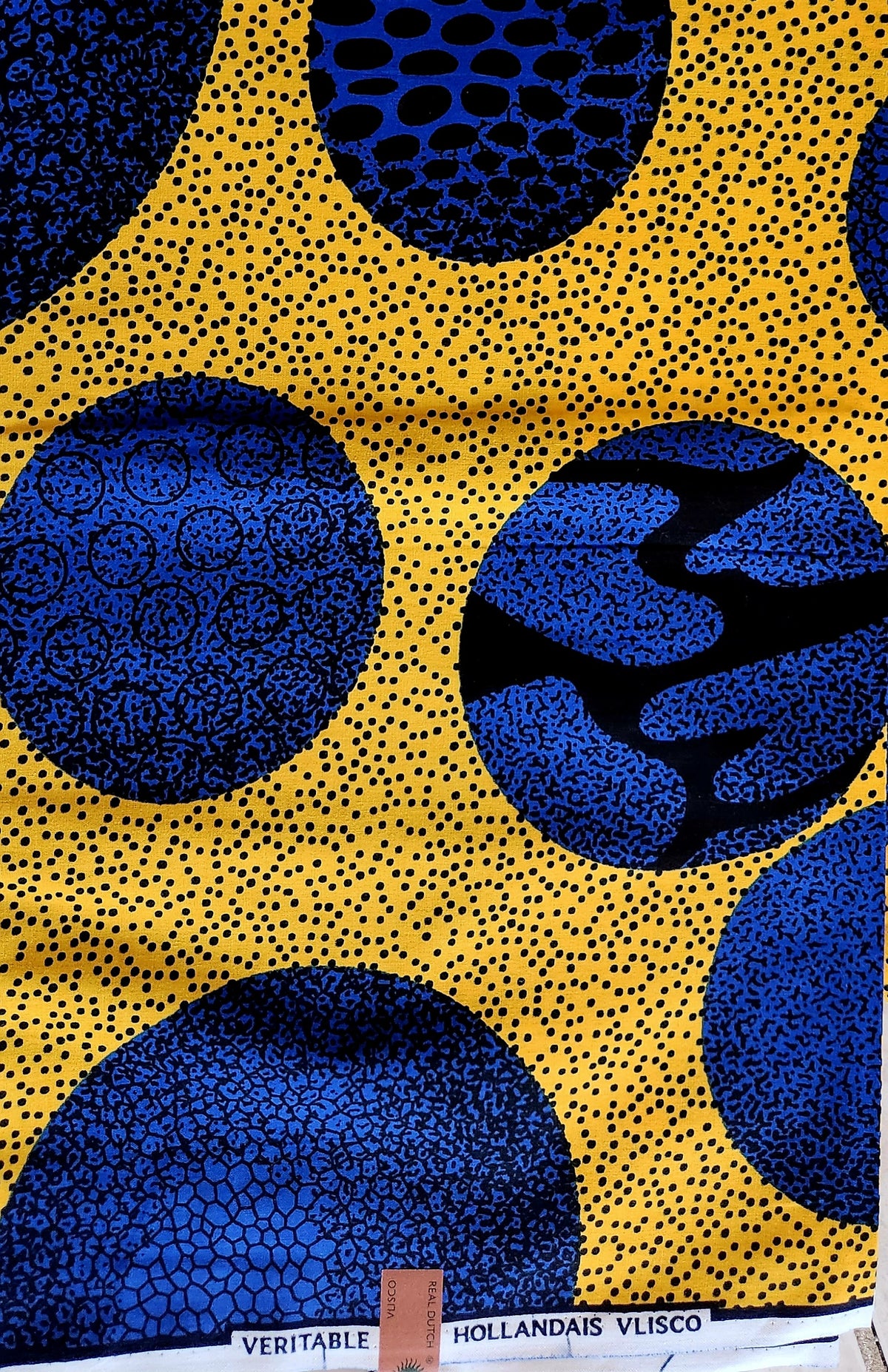 Multicolor Yellow and Blue African Print Fabric