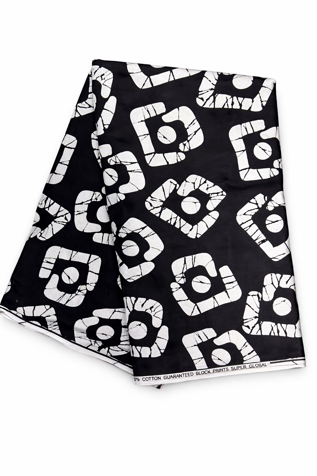 Black and White African Fabric, 100% cotton.
