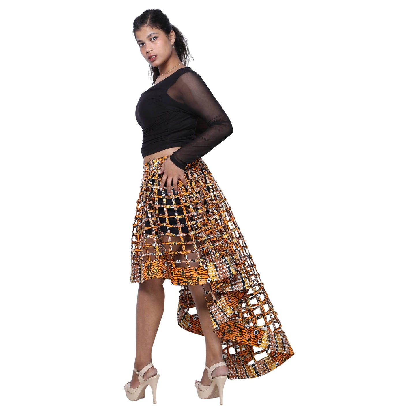 Cage Skirt with Removable Scarf Belt -- Multiwear