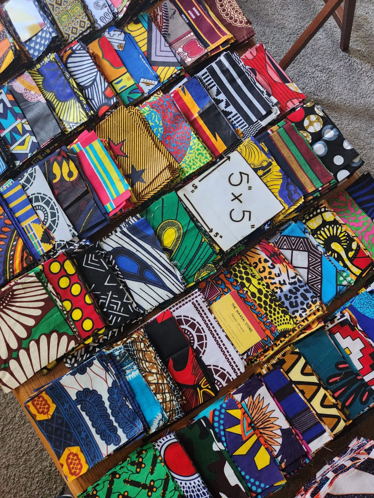45 Pack Bulk 5"x5" squares Ankara/African Print Fabrics Assorted.