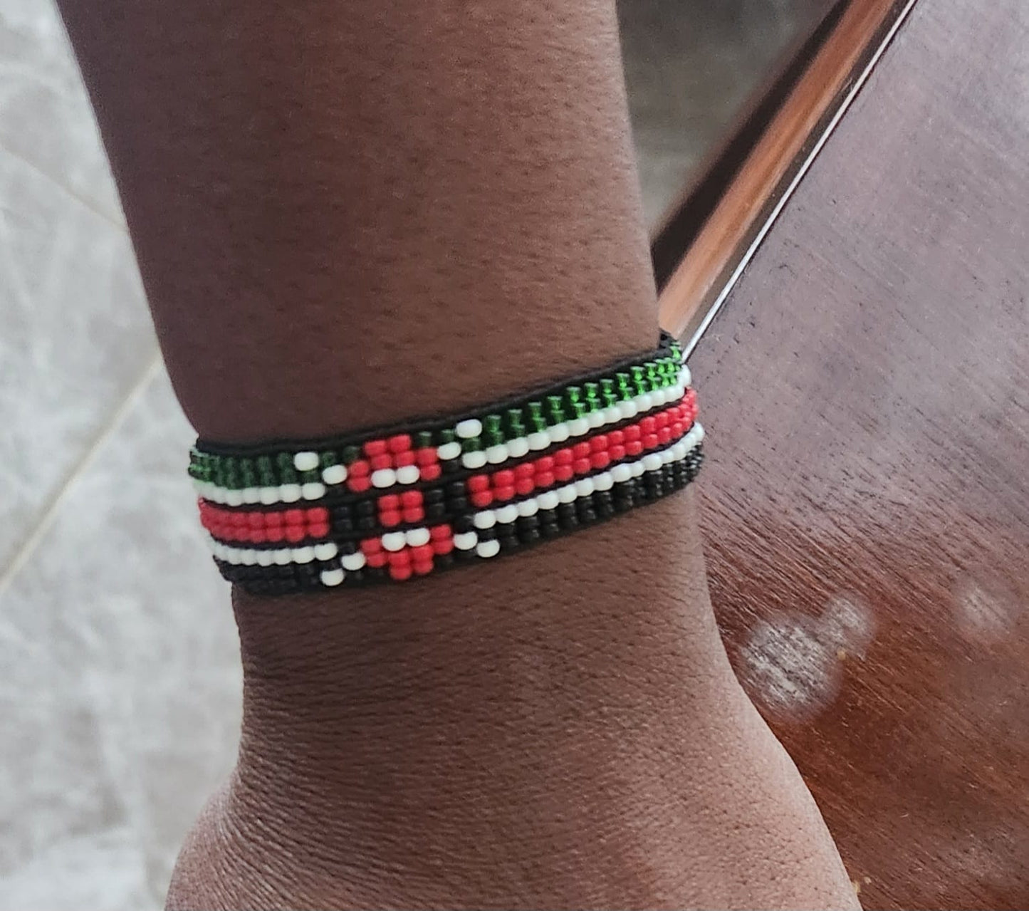 Kenya Flag Wrist Bracelet/Kenya friendship bracelet