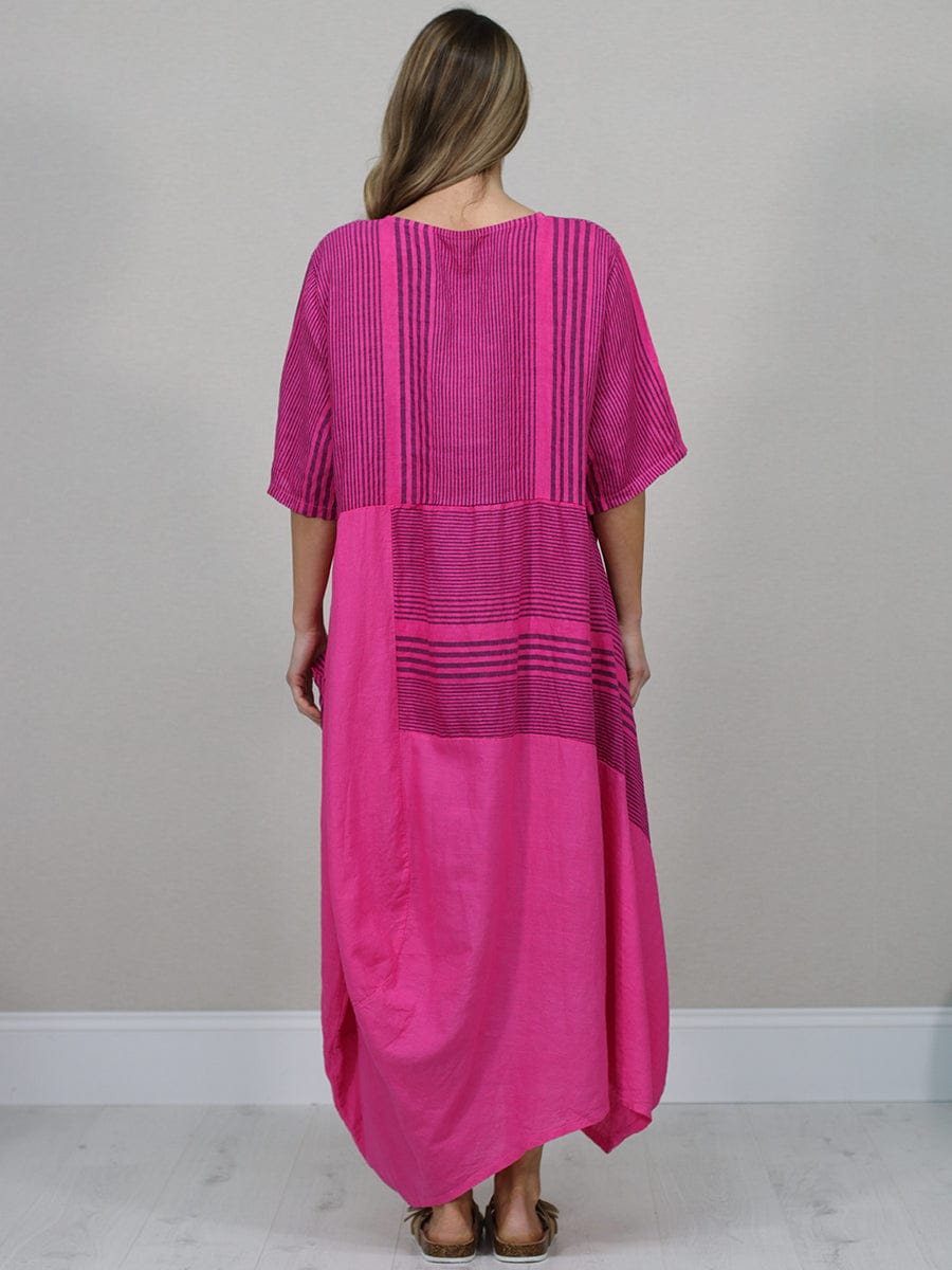 Stripe Print Ladies Linen Dress