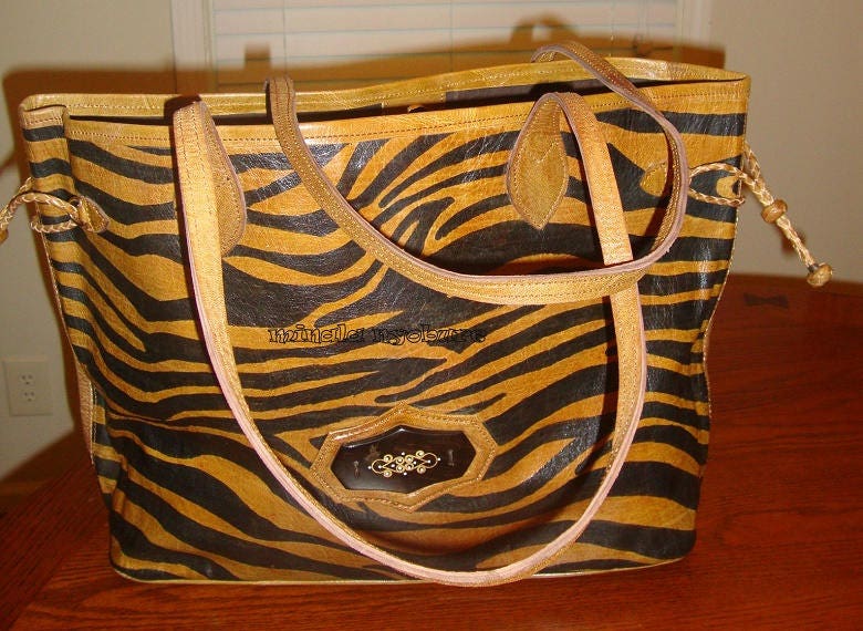 Animal Print Leather bag/Fur Leather Tote Hobo Handmade bags Purses