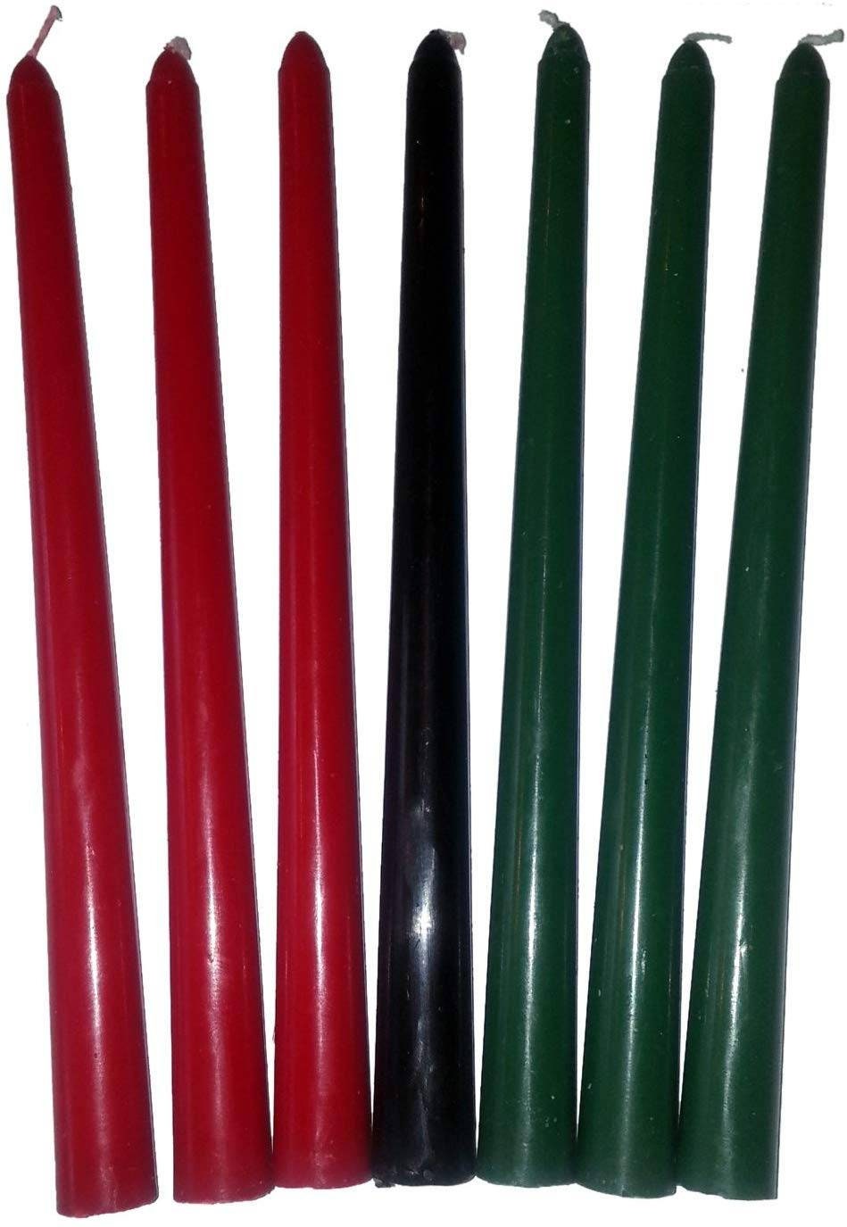 Kwanzaa Kinara set with candles/Natural Wood Kinara for Kwanzaa Celebration.