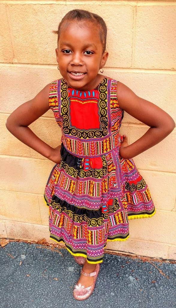 Dashiki Cotton girl dress in two sizes