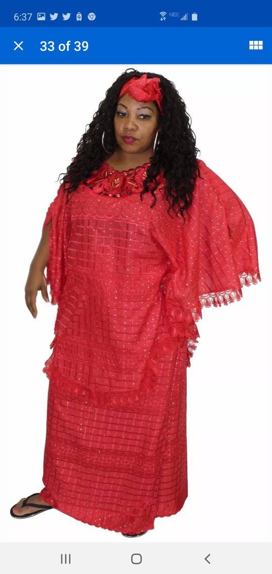 Million Stone African Inspired 3pc Lace Skirt Set Poncho Style Top Bell Sleeves and a scarf.