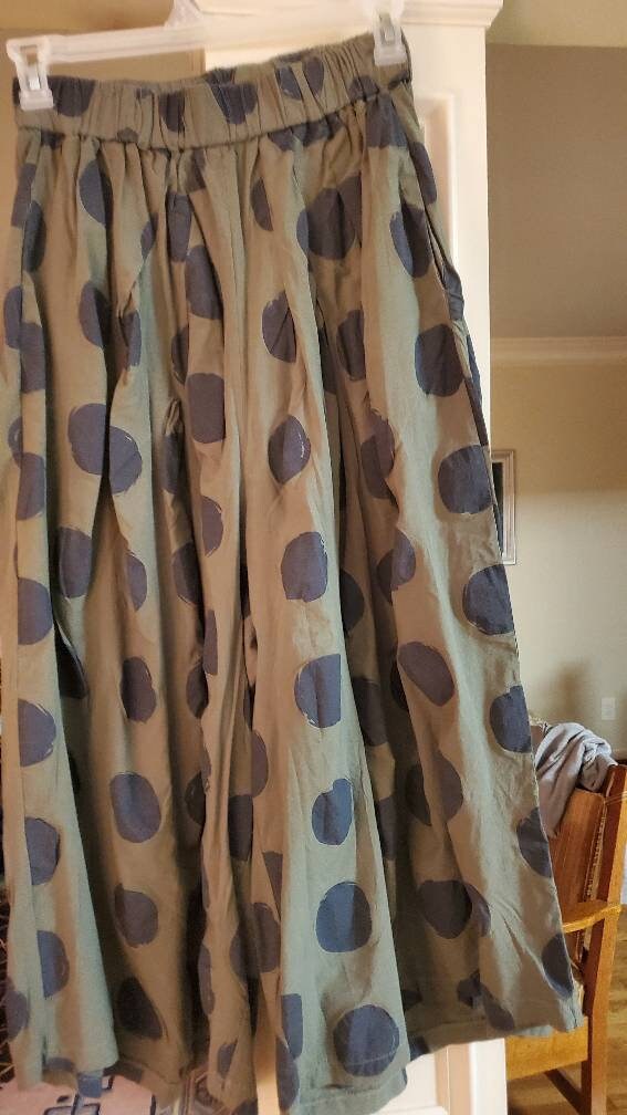 Minala Gaucho Palazzo Silky Polka Dots, 100% cotton.