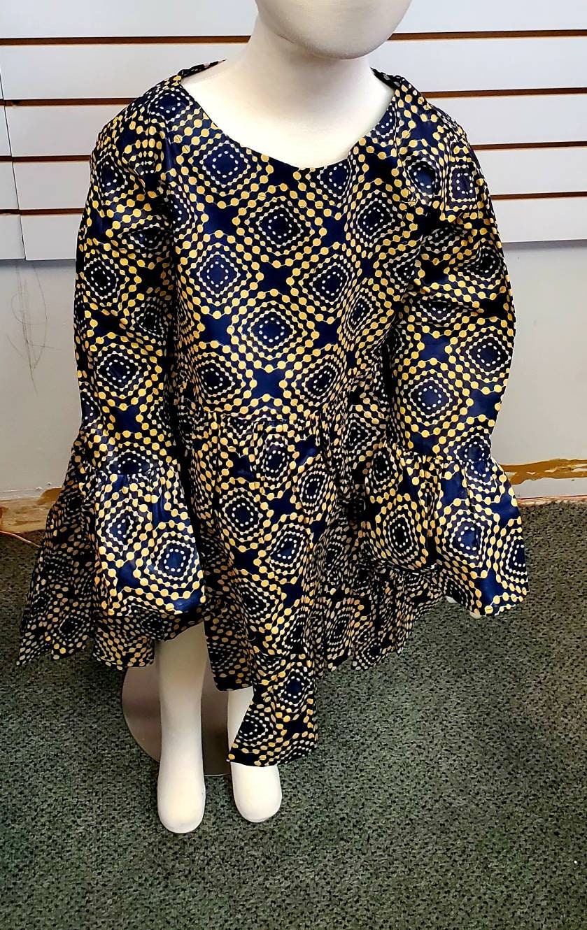 African Print Girl's Dress, Ankara Kids High-low dress