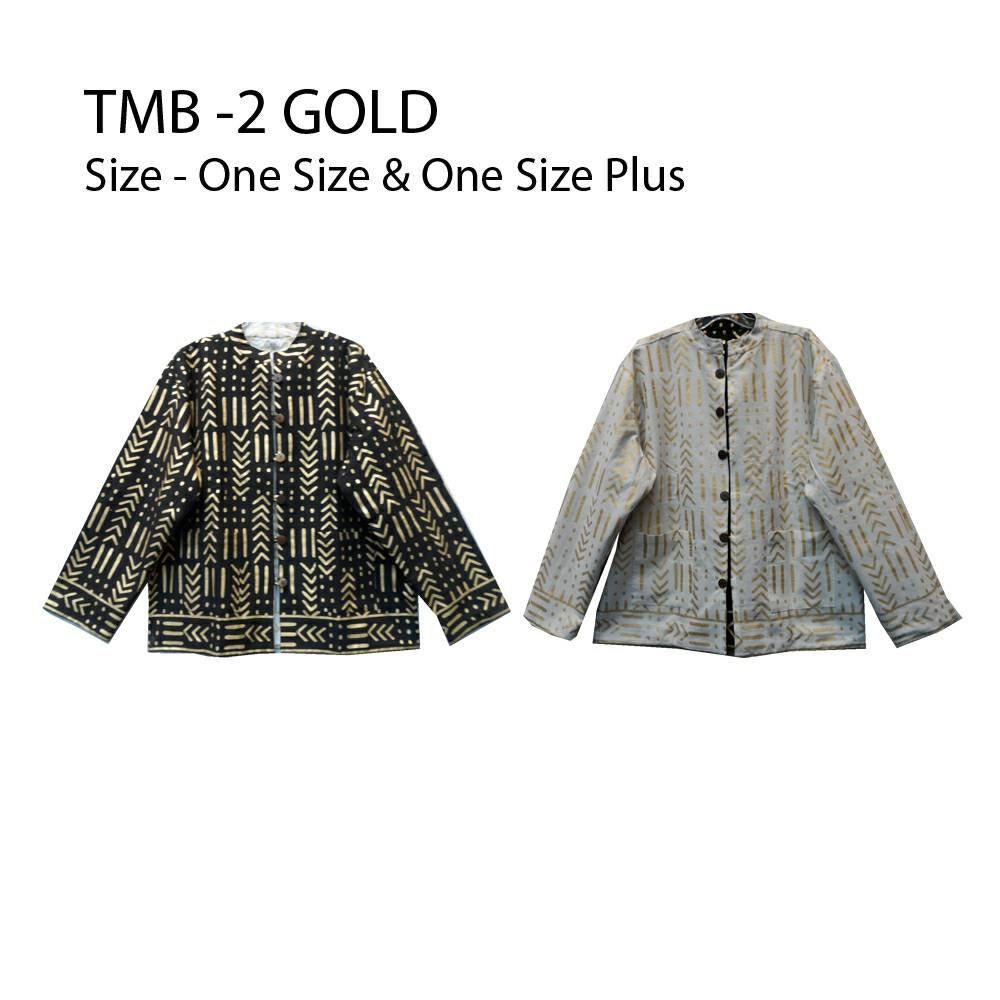 Mudcloth Print Reversible Unisex Jacket, African Print Ankara Jacket.