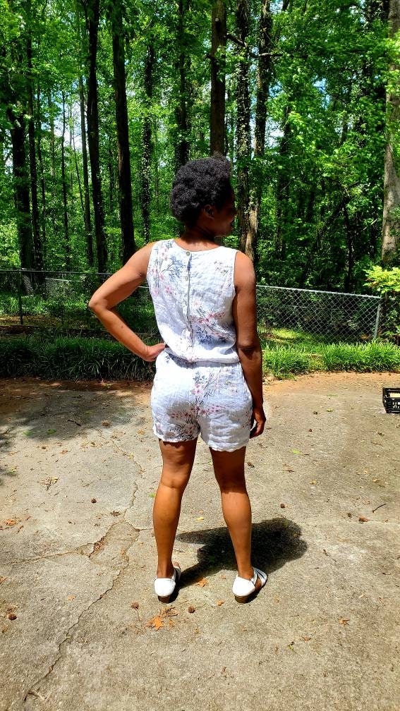 Authentic Italian Linen Women Jumpsuit.