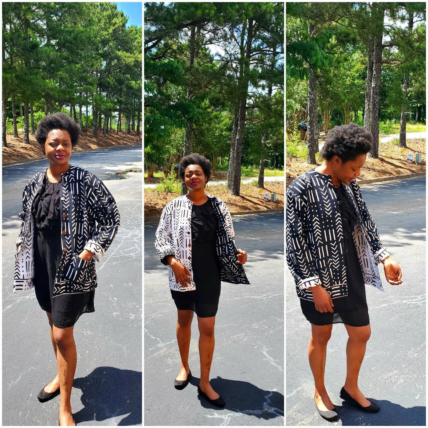 Mudcloth Print Reversible Unisex Jacket, African Print Ankara Jacket.