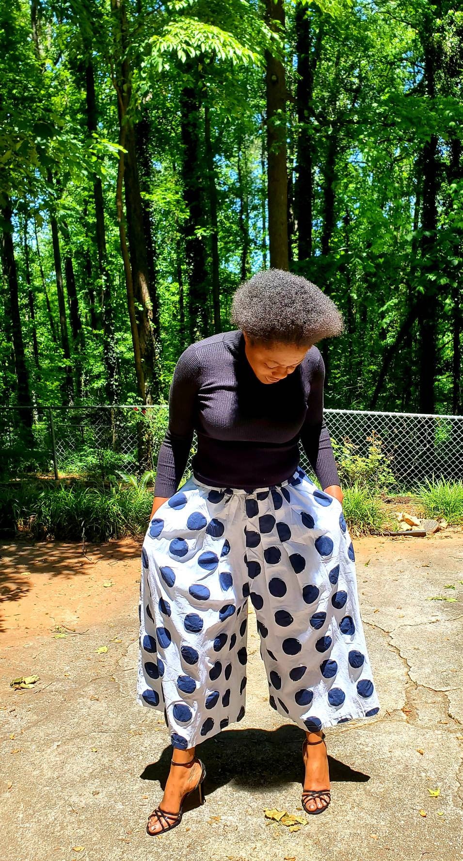 Minala Gaucho Palazzo Silky Polka Dots, 100% cotton.