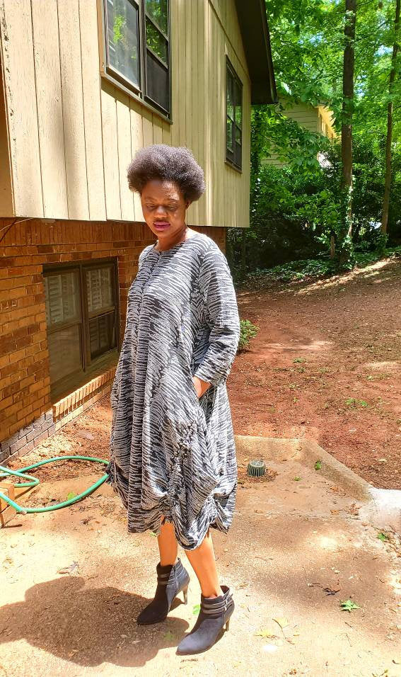 Italian 3/4 Sleeve Lagenlook Dress