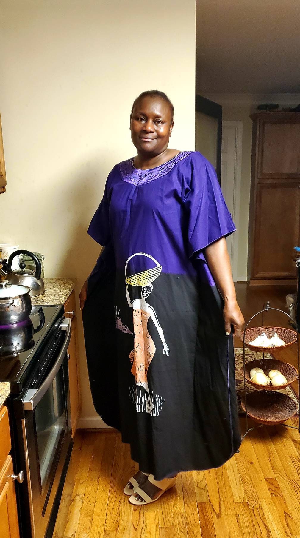 Plus size Brocade Batik Kaftan, 2/4XL.