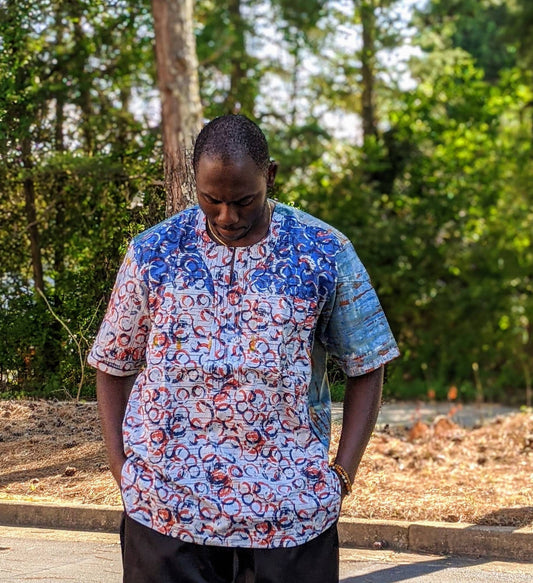 African Splash Ankara Cotton Shirt/Mens shirt size L chest 49".