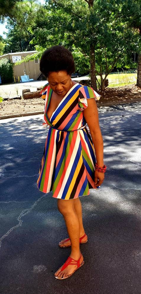 Gisela Strippy Silky Summer Dress, made in Italy/size M/L.