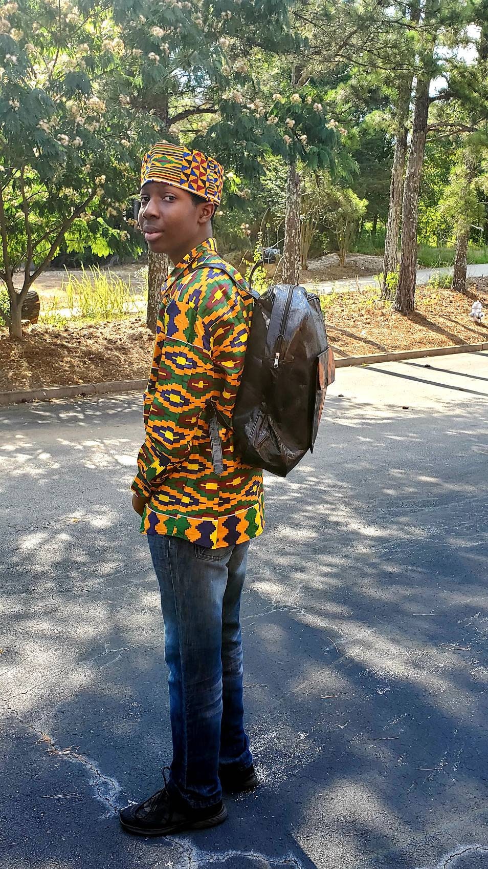 Tie Dye Leather Backpack Handmade