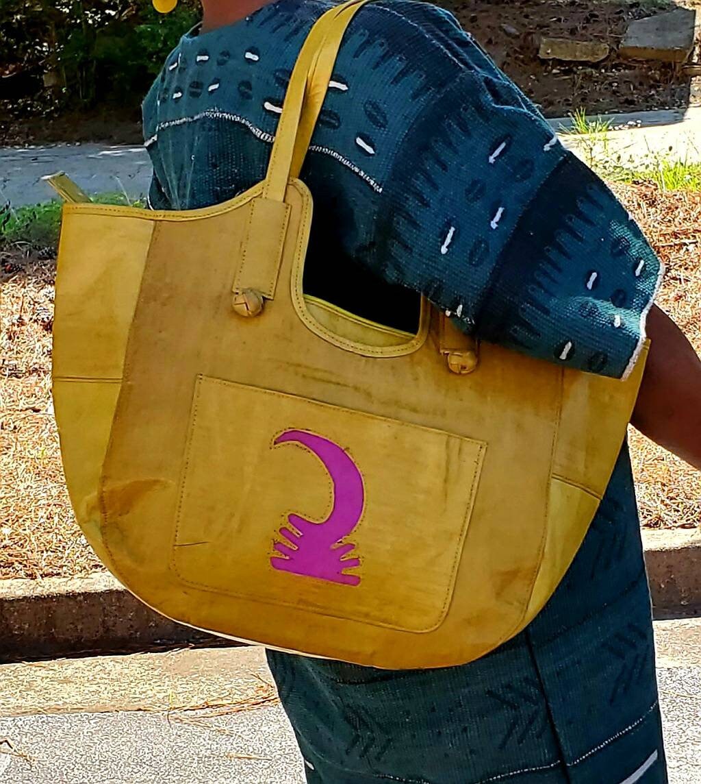 Exclusive African Handmade Leather Purse/Boho Tote made in Mali