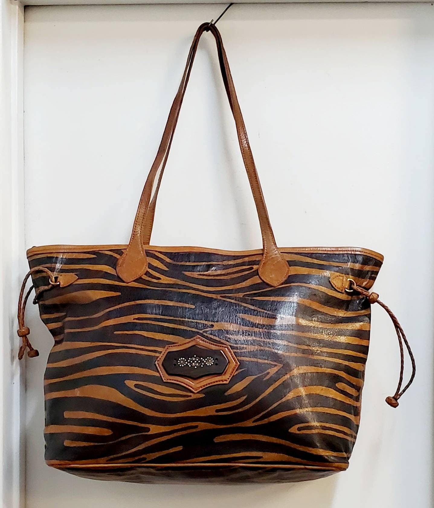 Animal Print Leather bag/Fur Leather Tote Hobo Handmade bags Purses