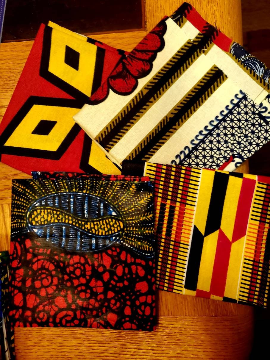 Fat Quarter African Print Ankara/Reds/Black & White/mixed in bundles of 4 or 6.