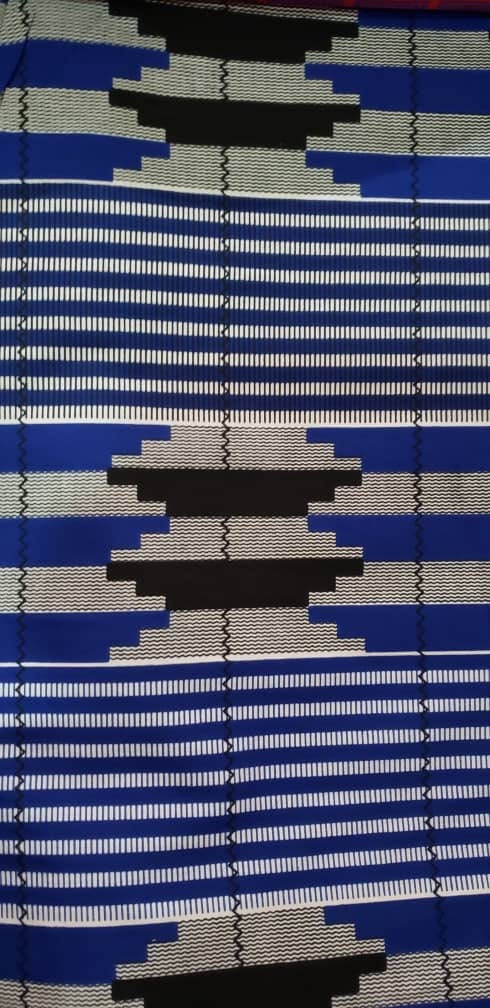 Kente Print Fabric Indigo Blue/Ankara Wholesale 48" Bulk.