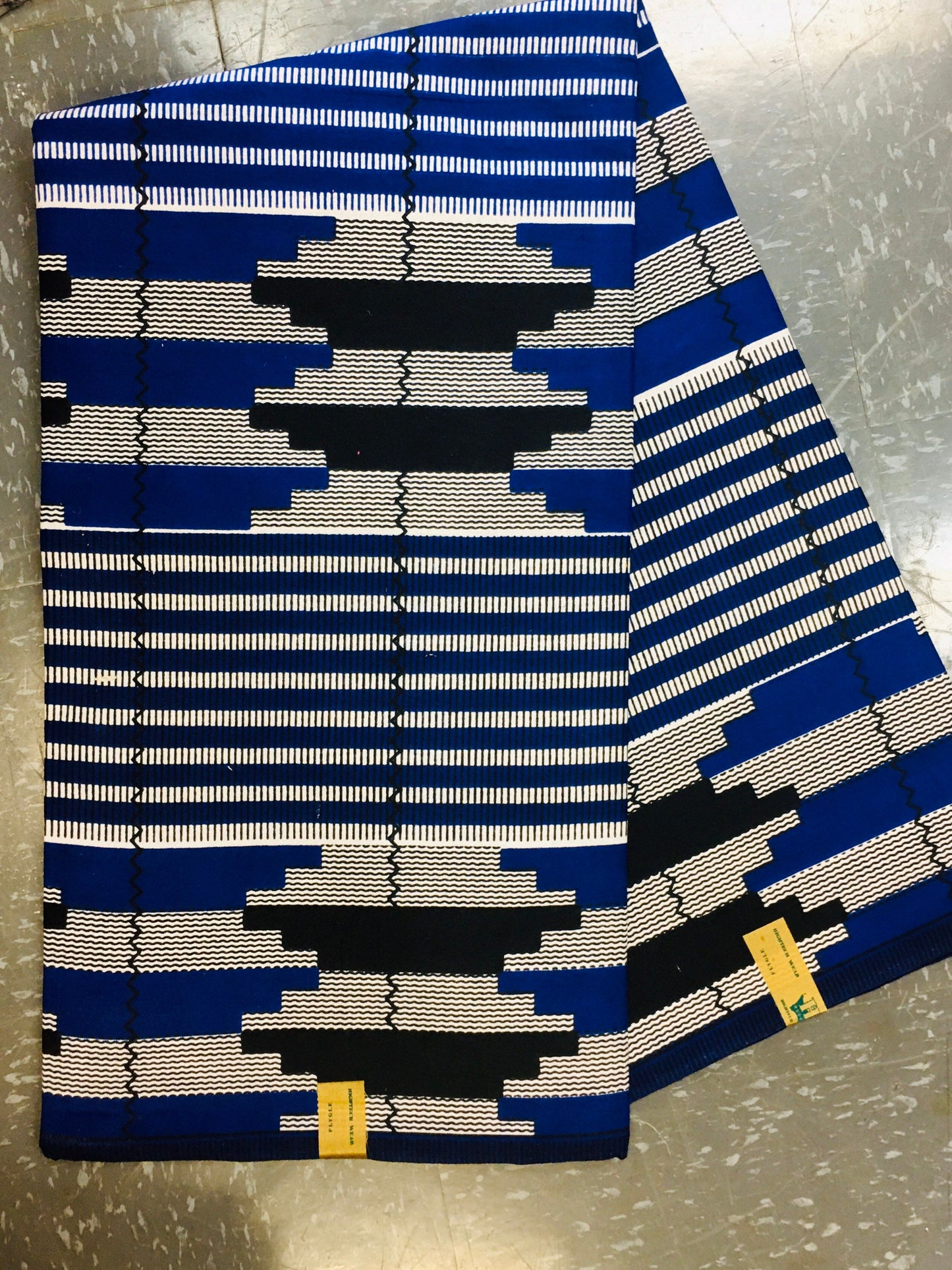 Kente Print Fabric Indigo Blue/Ankara Wholesale 48" Bulk.