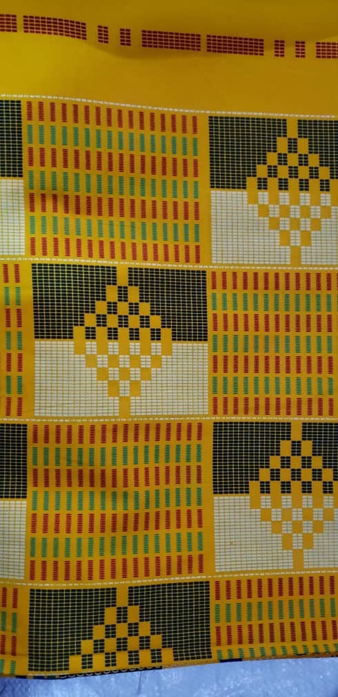 Kente Print Olive/African Print Kente Fabric Bulk 6yd.