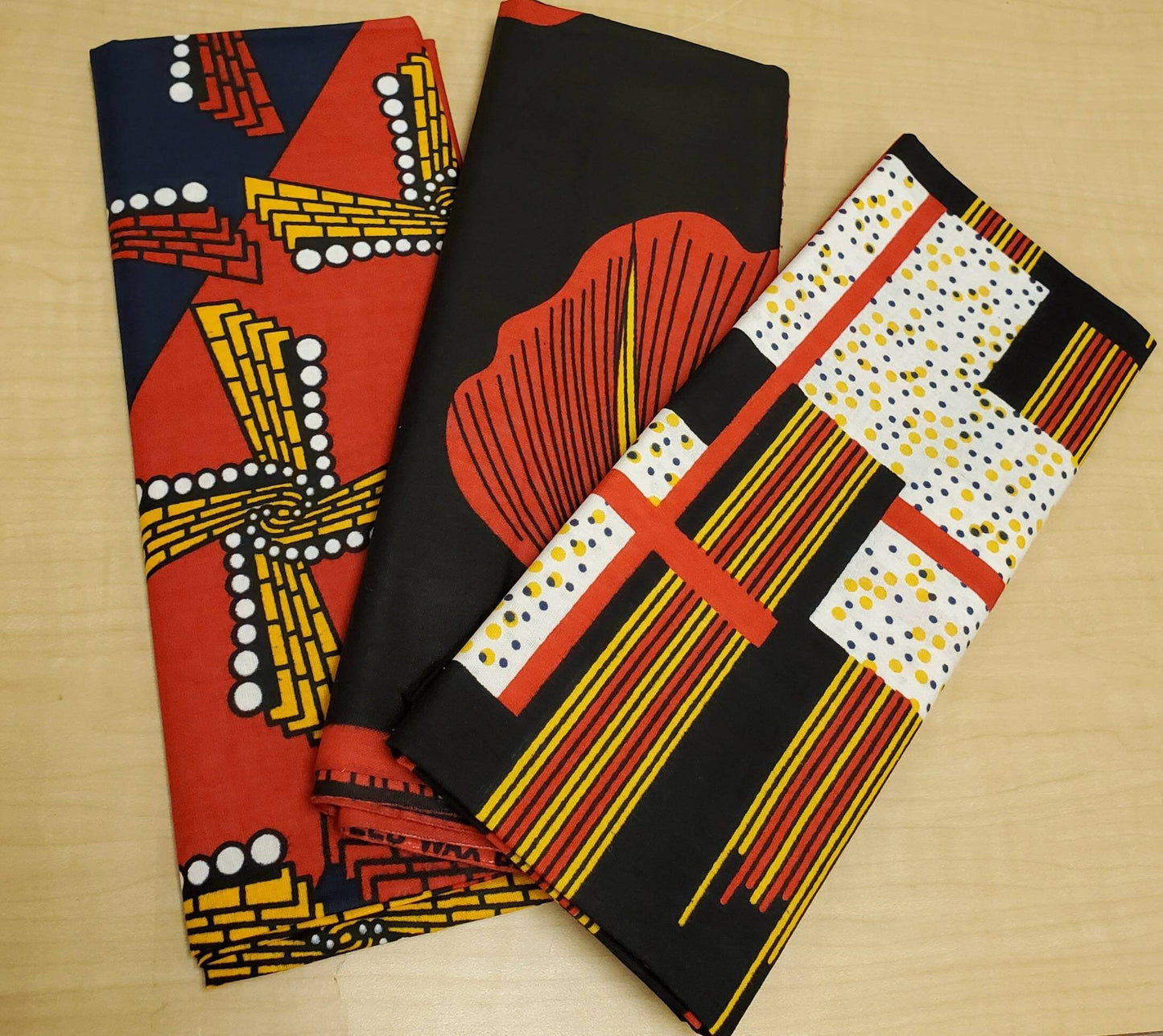 African Print Ankara Fabrics Kente Family/Black & White 1YD or Bulk.