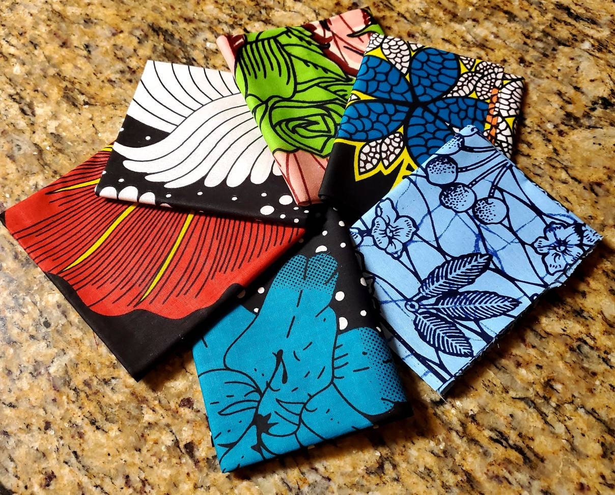 Fat Quarter African Print Ankara/Reds/Black & White/mixed in bundles of 4 or 6.