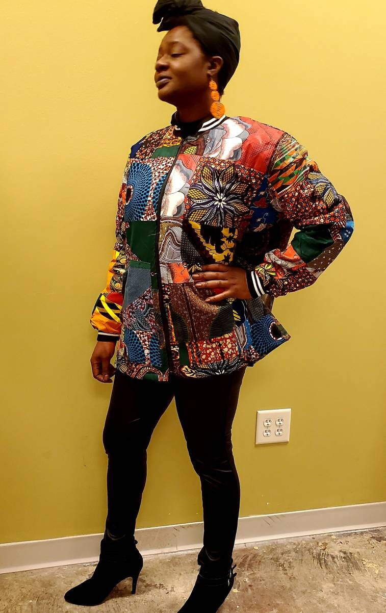Ankara Patch Baseball Jacket/African Hoody Jacket/Unisex. African Print Floral Women's Bomber Jacket / Ankara Bomber Jacket.