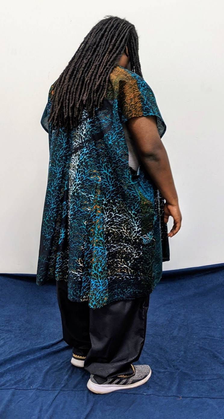 Oversize Ghanian Smock Shirt Unisex/African Men Fashions Shirt/Huge Beautiful Splash Cotton Smock Top.  8XL/9XL.
