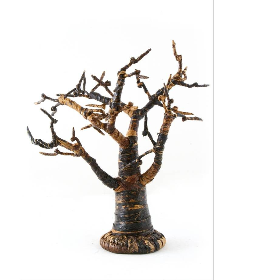 Banana Fiber Baobab Ornament Tree/ Christmas Tree 16 inches.