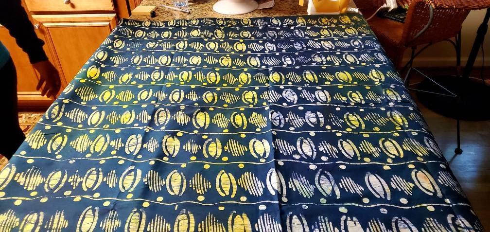 Adire Forest Green Nigerian Batik, African print organic