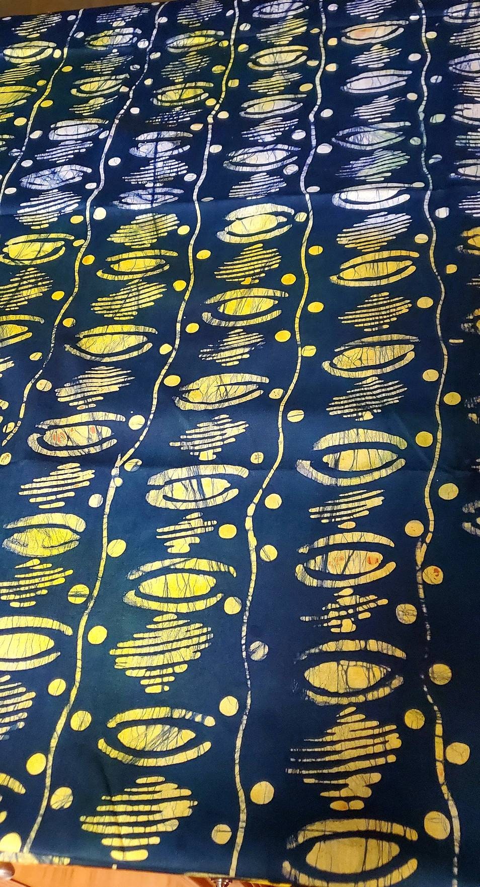 Adire Forest Green Nigerian Batik, African print organic