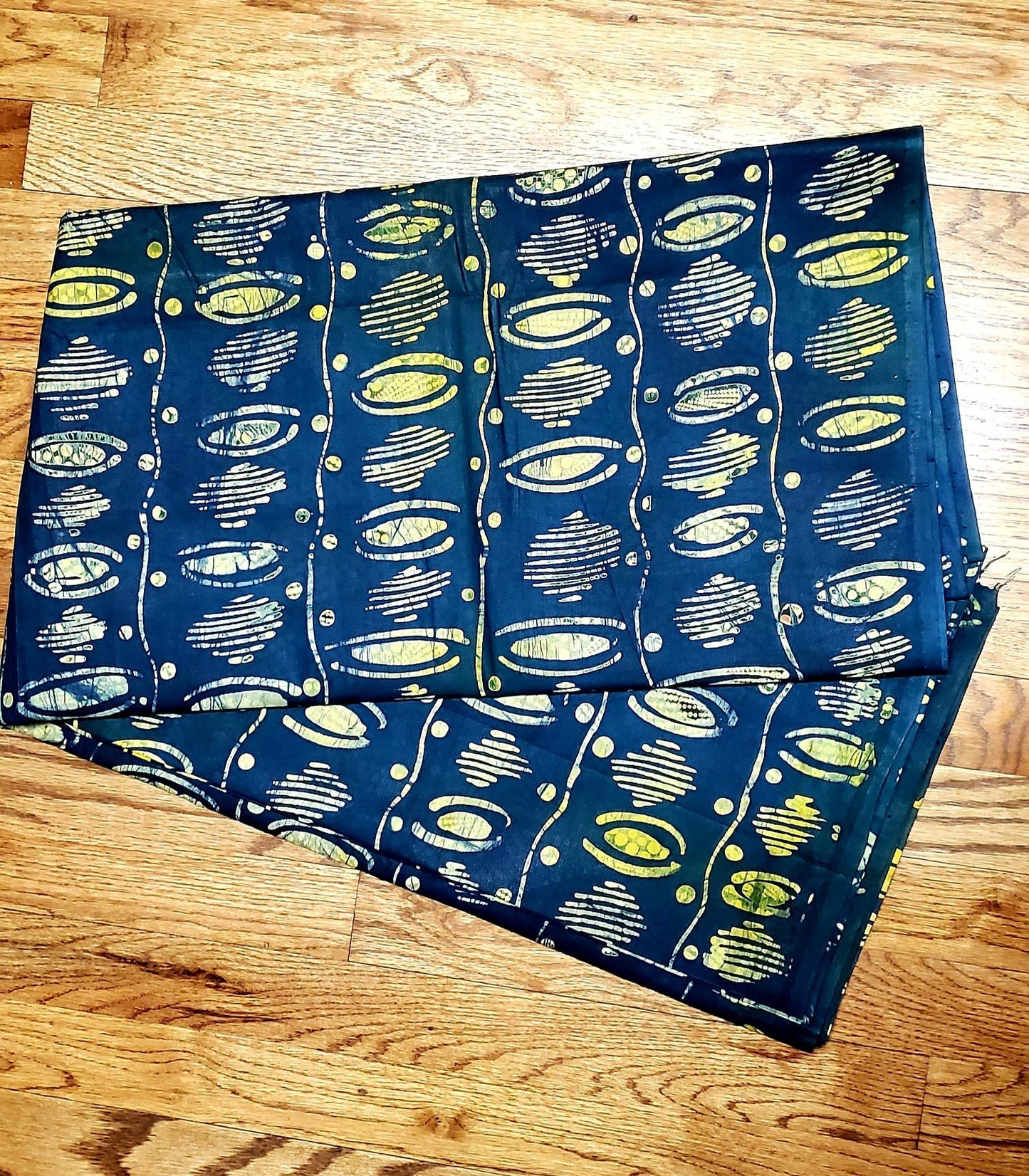 Adire Forest Green Nigerian Batik, African print organic