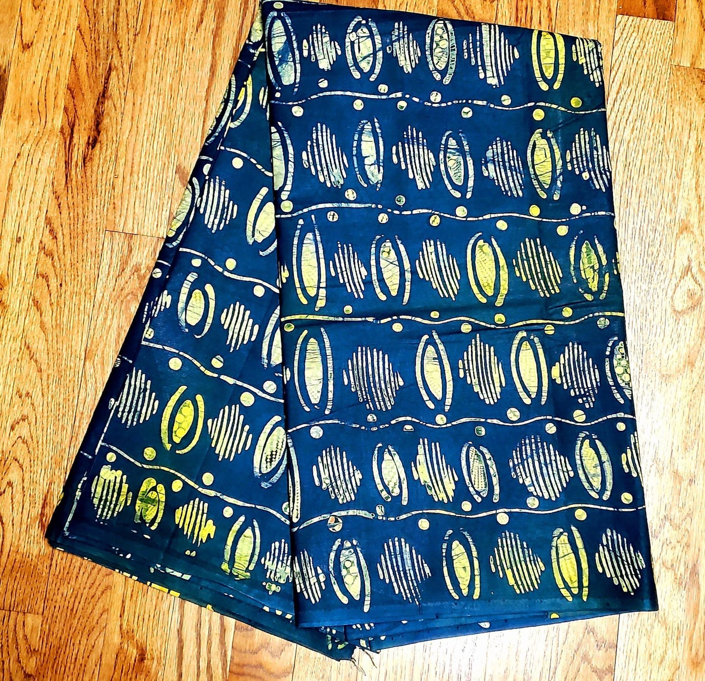 Adire Forest Green Nigerian Batik, African print organic