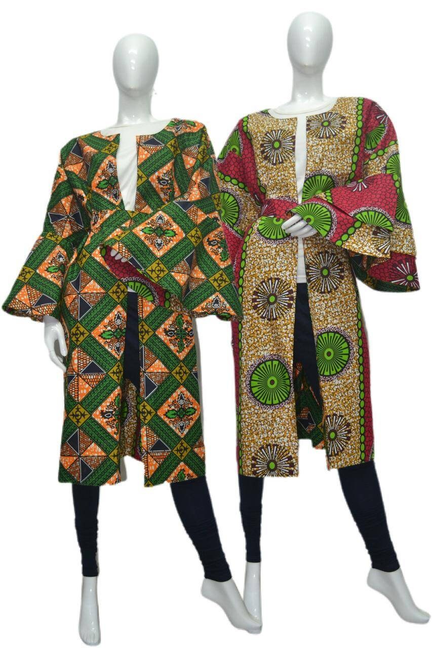 Reversible Ankara Kimono Jacket, African Print Reversible Overcoat/Duster with a belt.