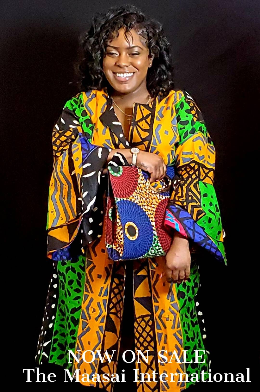 Reversible Ankara Kimono Jacket, African Print Reversible Overcoat/Duster with a belt.