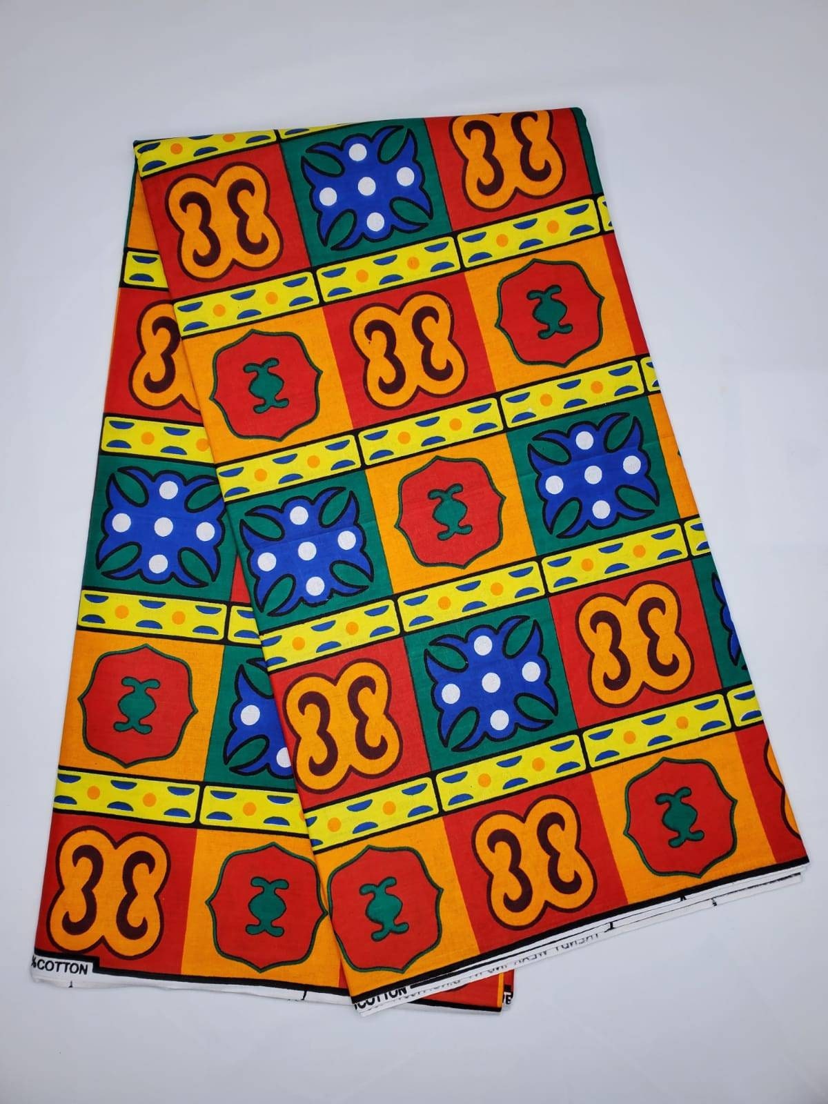 Kente Orange African Print Fabric