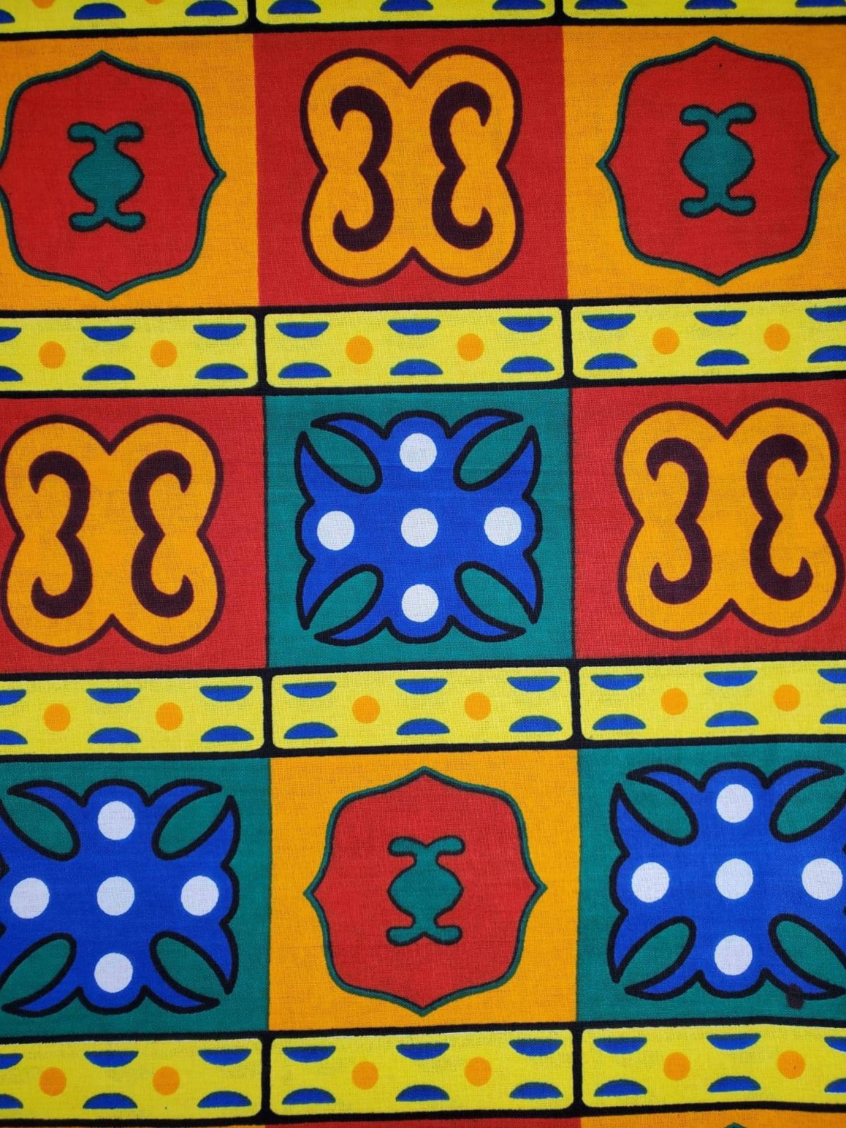 Kente Orange African Print Fabric