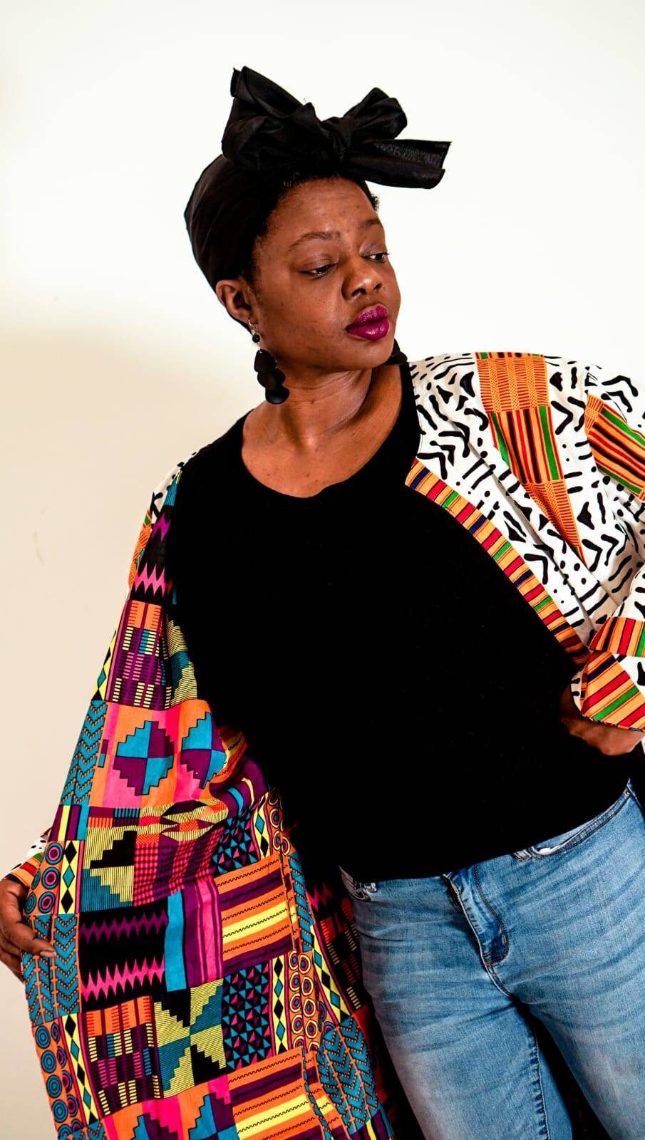 Reversible Ankara Kimono Jacket, African Print Reversible Overcoat/Duster with a belt.