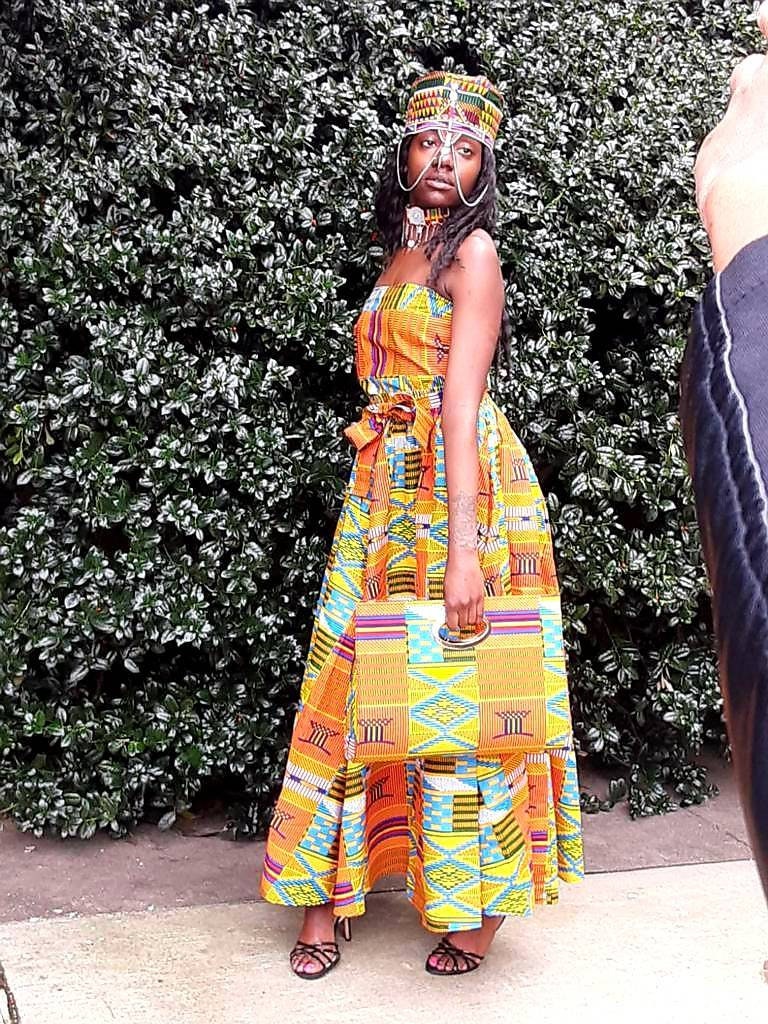 Gorgeous African Print Skirt., High Waist , Side Pockets, 100% Cotton.