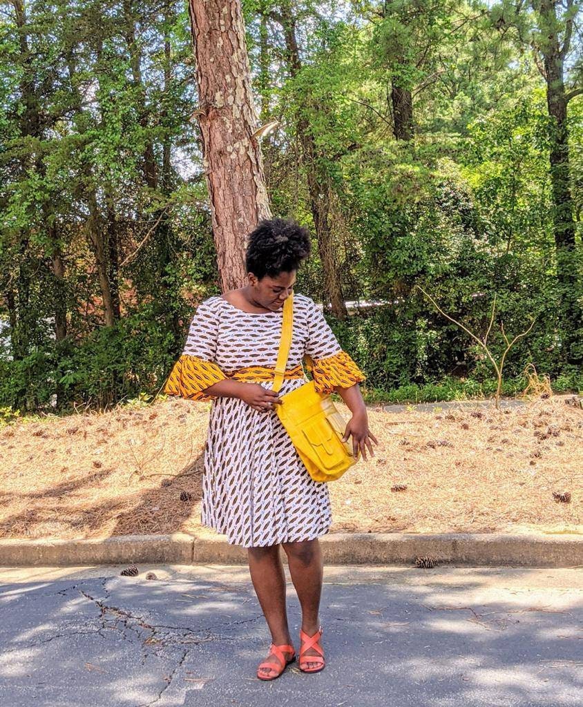 Ankara Floral 2 Tone Mini Dress/ African Short Summer Dress