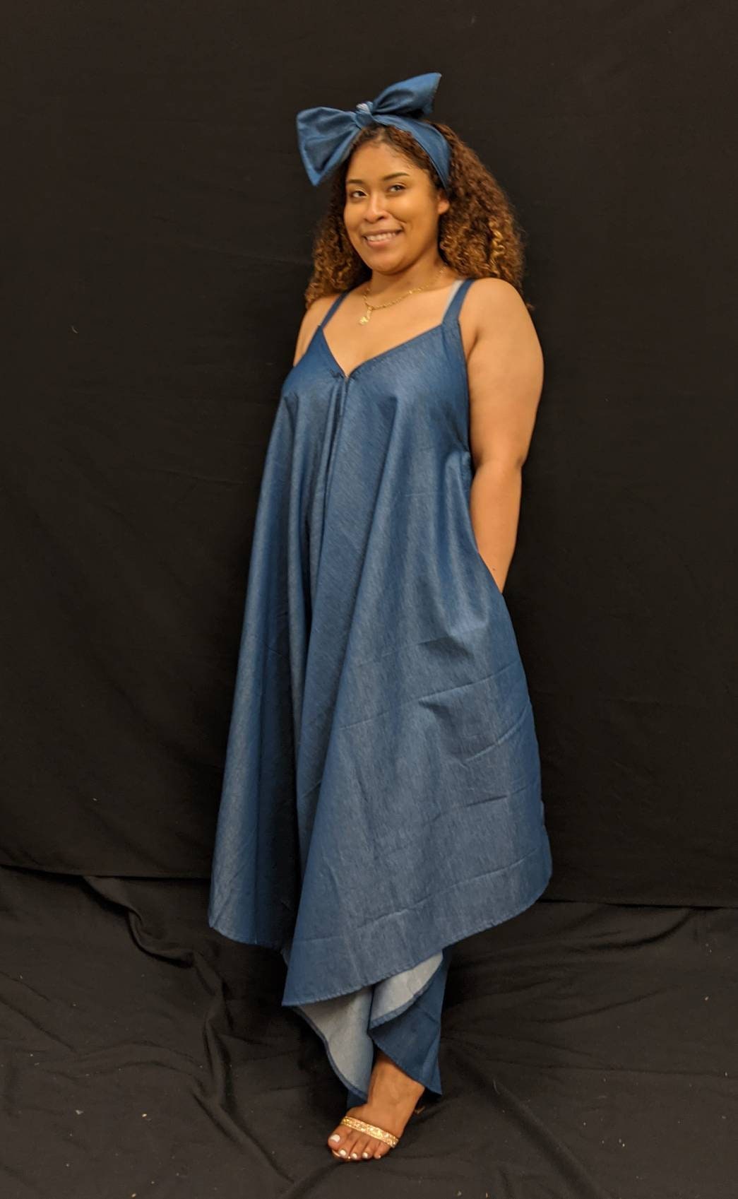 Denim Jumper Jumpsuit.