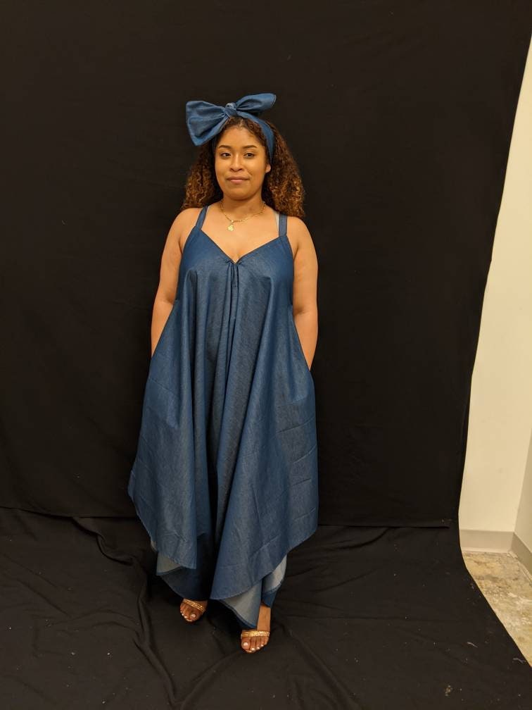 Denim Jumper Jumpsuit.