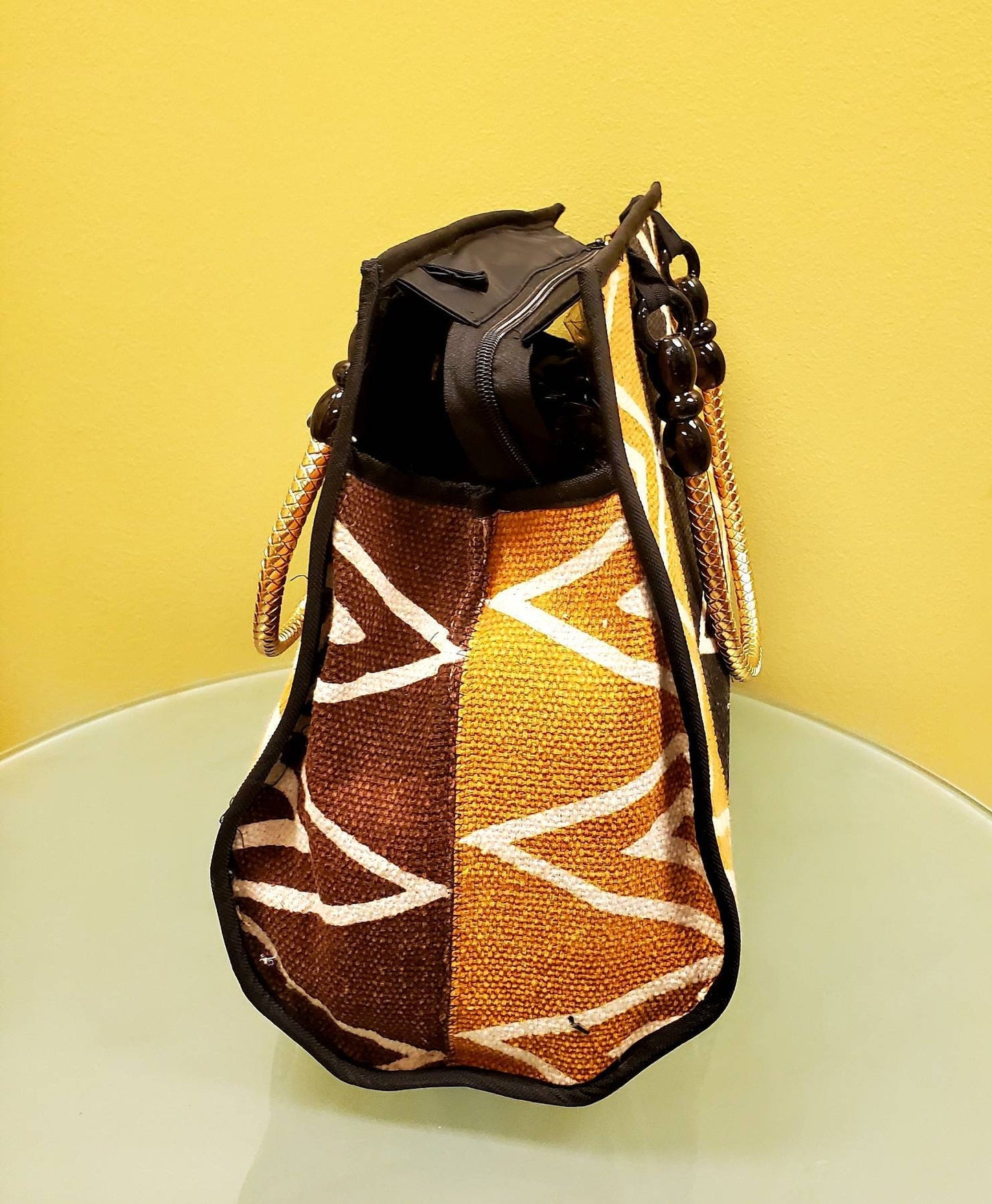 Woven Mudprint Purse/Mudcloth Handbag Kente Purse with inner pocket.