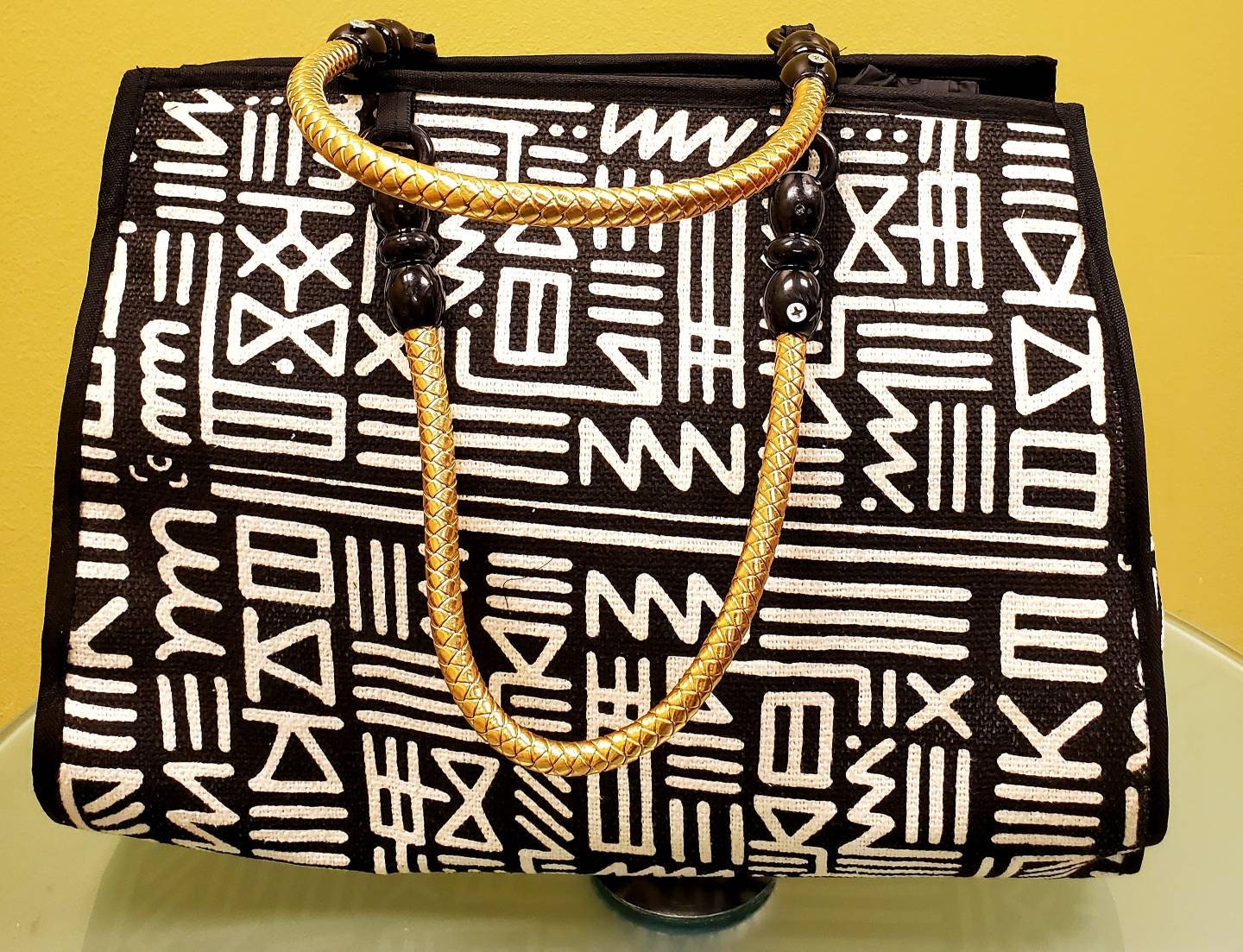 Woven Mudprint Purse/Mudcloth Handbag Kente Purse with inner pocket.